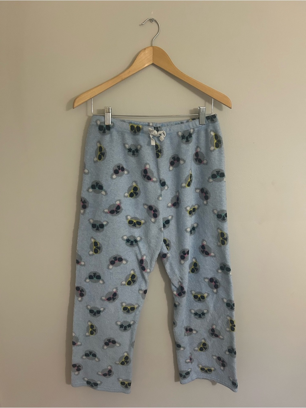 Source Unknown Light Blue Fleece Pajama Pants with Sunglasses Print
